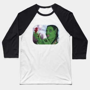 Woman Orc Applying Warpaint Baseball T-Shirt